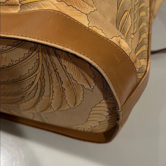 Salvatore Ferragamo Brown and Cream Floral Tote - Picture 16 of 17
